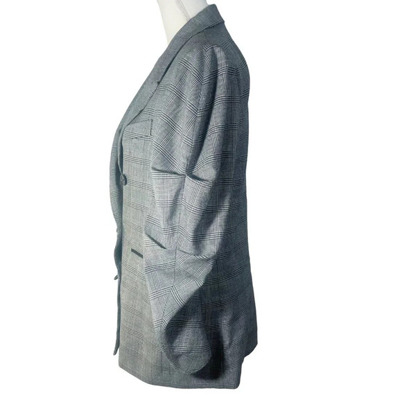 Like New Joie Tomika Blazer in Caviar Multi Double Breasted Plaid Jacket Size 4 - Picture 5 of 8